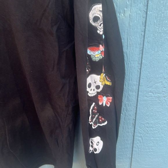 Monmoncats NWOT Butterfly Cats graphic down both long sleeves 100% cotton size L - Picture 4 of 8